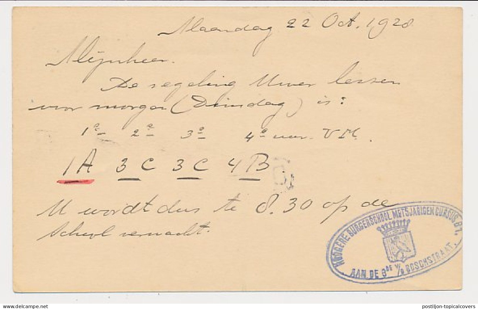 Briefkaart G. 222 Locaal Te Den Haag 1928 - Ganzsachen