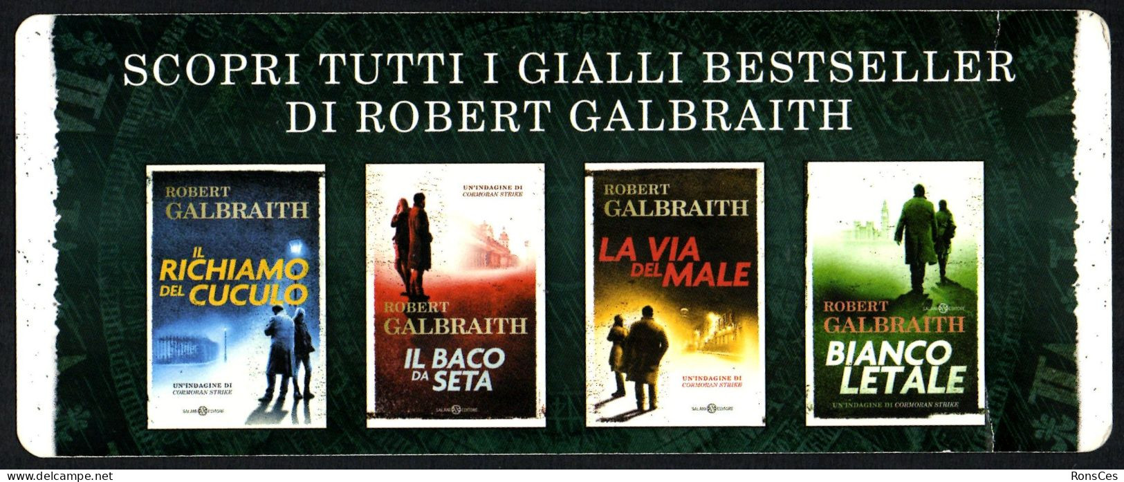 LITERATURE / BOOKS ITALIA - SEGNALIBRO / BOOKMARK LONGANESI - ROBERT GALBRAITH: SANGUE INQUIETO - I - Marque-Pages