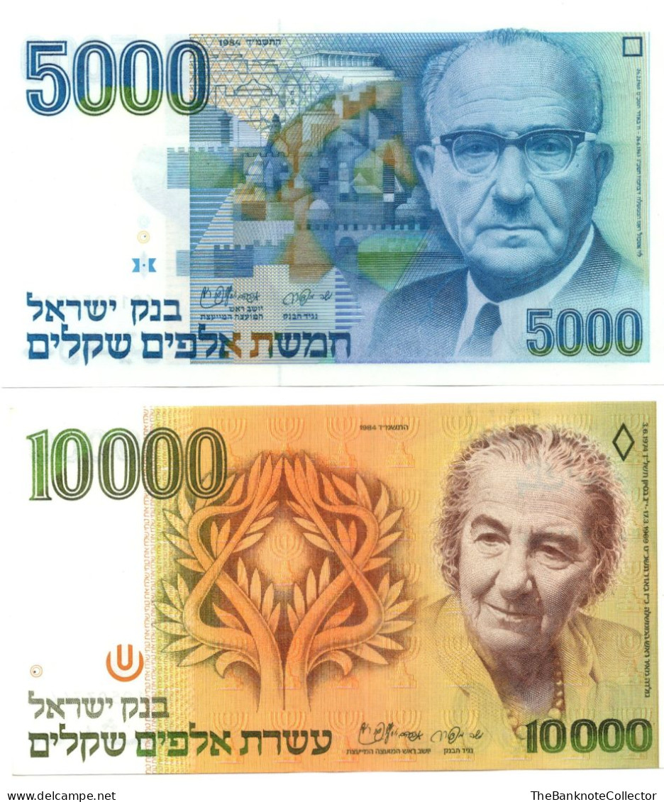 Israel 500-1000-5000-10000 Sheqalim 1982-1984 Set Of 4 UNC - Israele