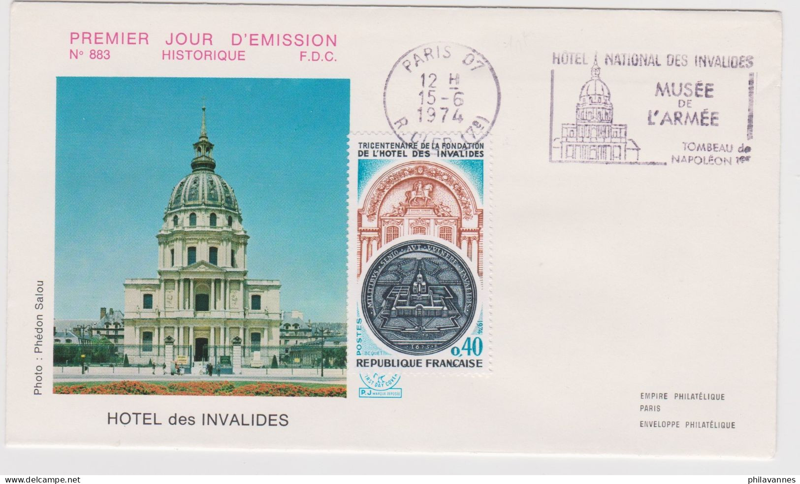 Paris, 1974, N° 1801, Musée De L'armée ( SN24/79/9.2) - 1970-1979