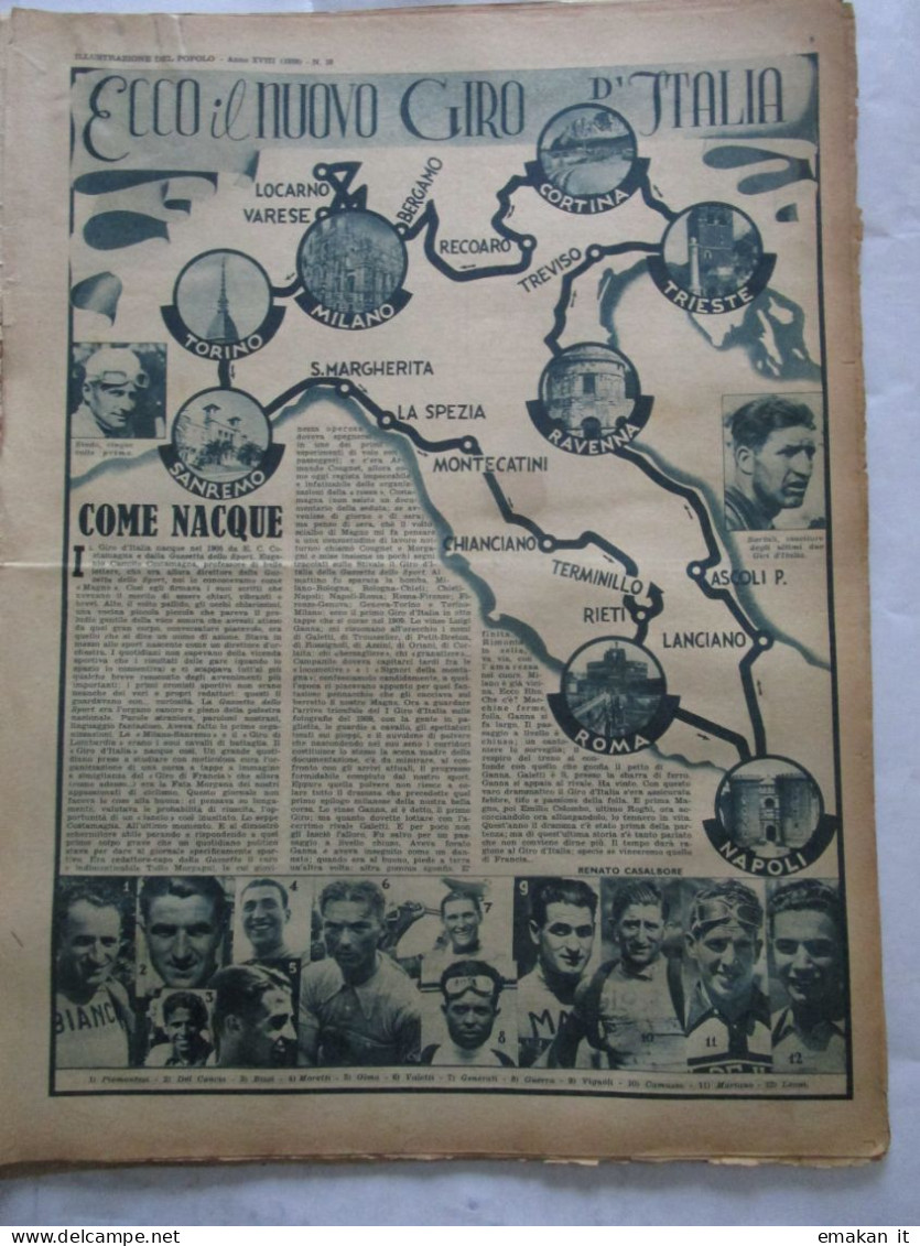 # ILLUSTRAZIONE DEL POPOLO N 19 /1938 CICLISMO IL GIRO D'ITALIA /LA VITA DI ADOLFO HITLER IN 25 FOTO - Eerste Uitgaves