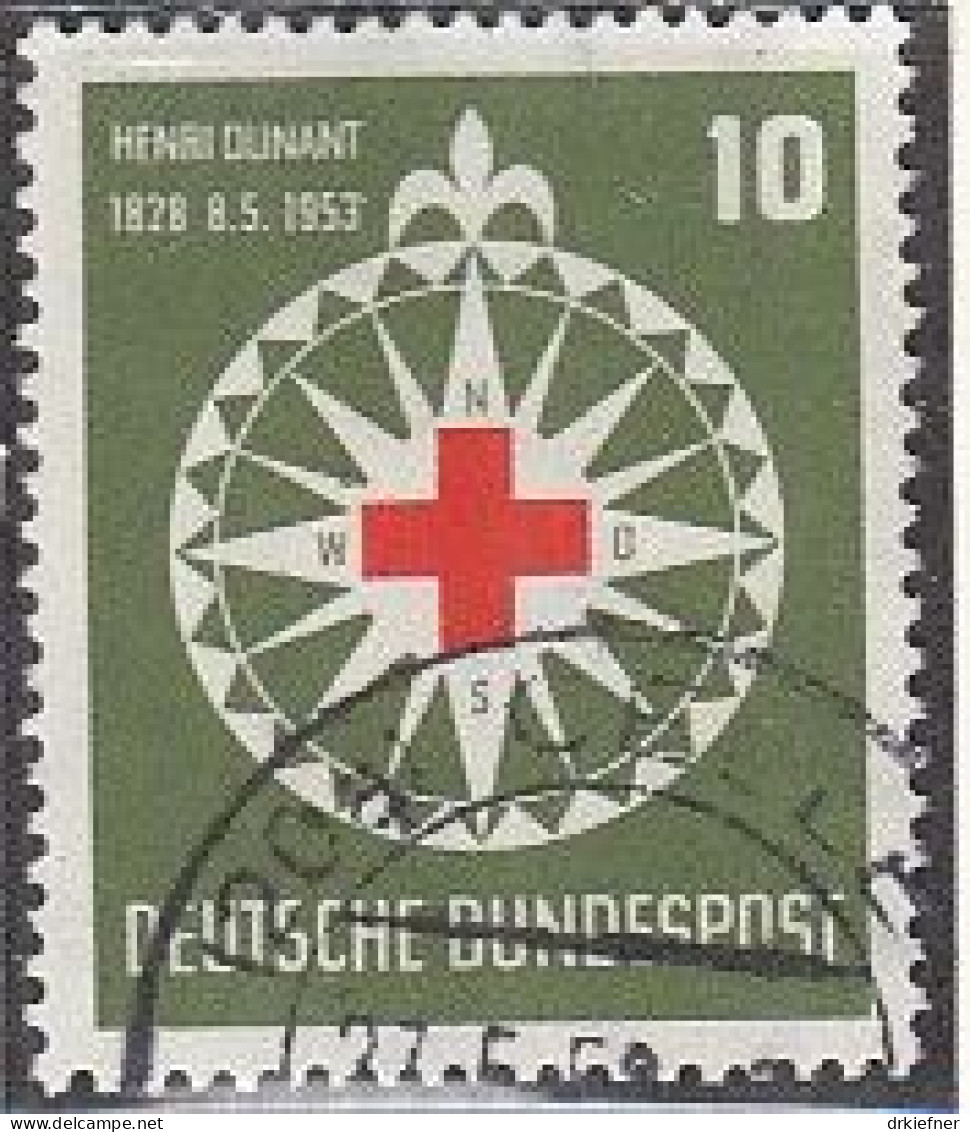 BRD  164, Gestempelt, Henri Dunant, Rotes Kreuz, 1953 - Gebruikt