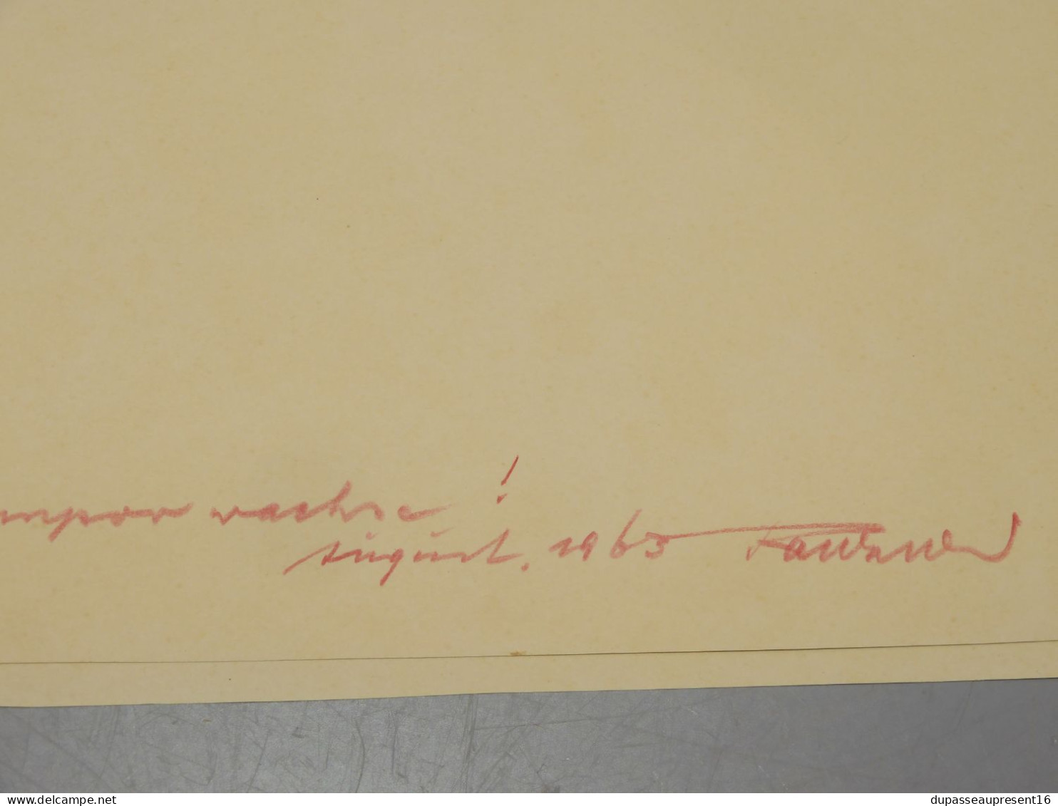 -DESSIN CRAYON PASTELS 1963 signé au crayon sur MARQUISE RANKNE? POST CUBISME   E