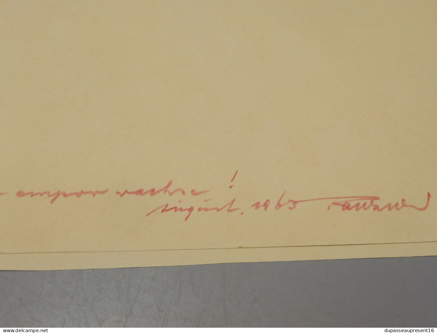 -DESSIN CRAYON PASTELS 1963 signé au crayon sur MARQUISE RANKNE? POST CUBISME   E