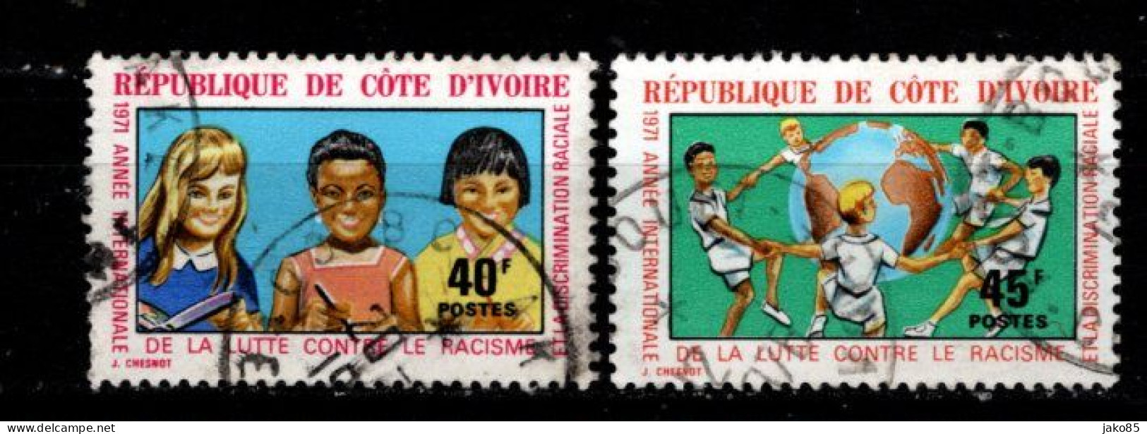 - COTE D'IVOIRE - 1971 -YT N° 322 / 323 - Oblitérés - Racisme - Côte D'Ivoire (1960-...)