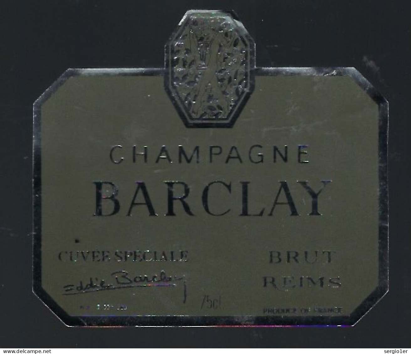 Etiquette Champagne Brut Cuvée Spéciale Eddie Barclay  Reims Marne 51 - Champagner