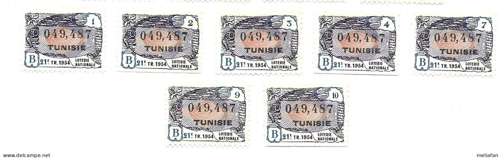 KB1628 - VIGNETTES LOTERIE NATIONALE - TUNISIE - Altri & Non Classificati