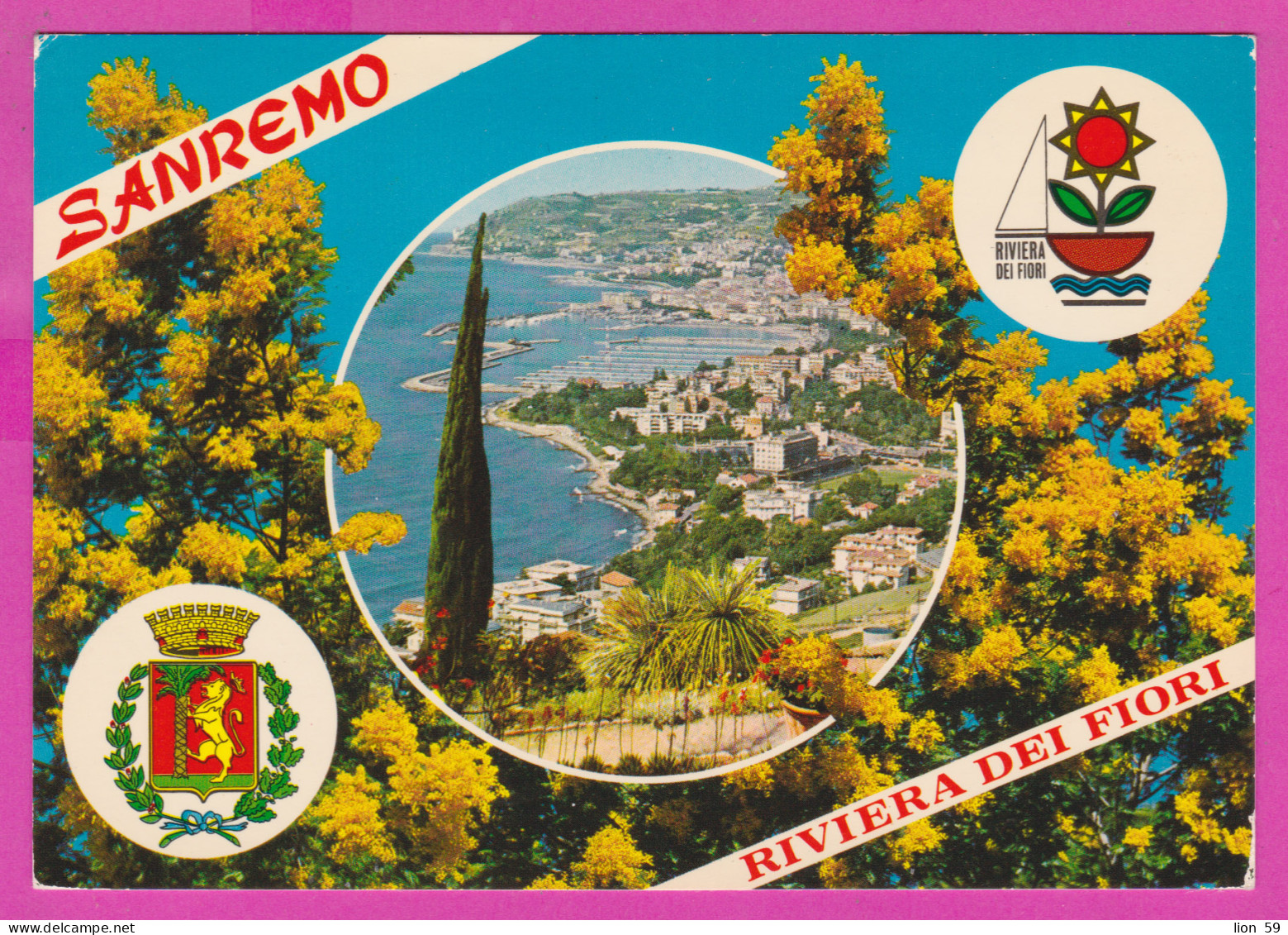 293838 / Italy - Riviera Dei Fiori - SANREMO Coat Of Arms City PC 1981 Asti USED - 150 L Castello Di Miramare Trieste - 1981-90: Marcophilie