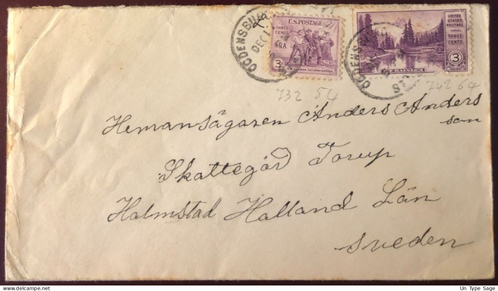 Etats-Unis, Divers Sur Enveloppe De Ogdensburg - STATION A - Pour La Suède - (B2733) - Postal History