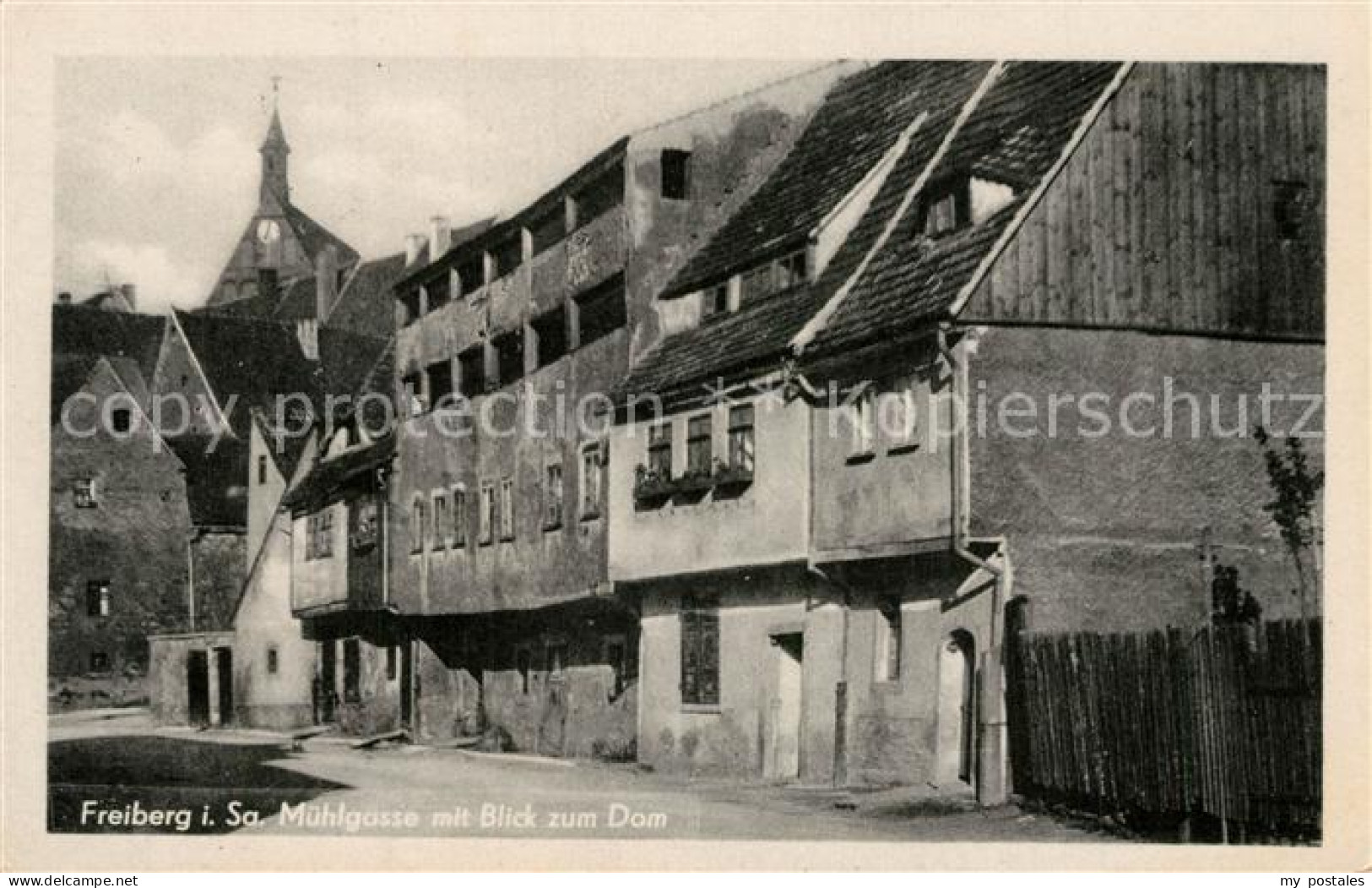 73298680 Freiberg Sachsen Muehlgasse Mit Blick Zum Dom Freiberg Sachsen - Freiberg (Sachsen)