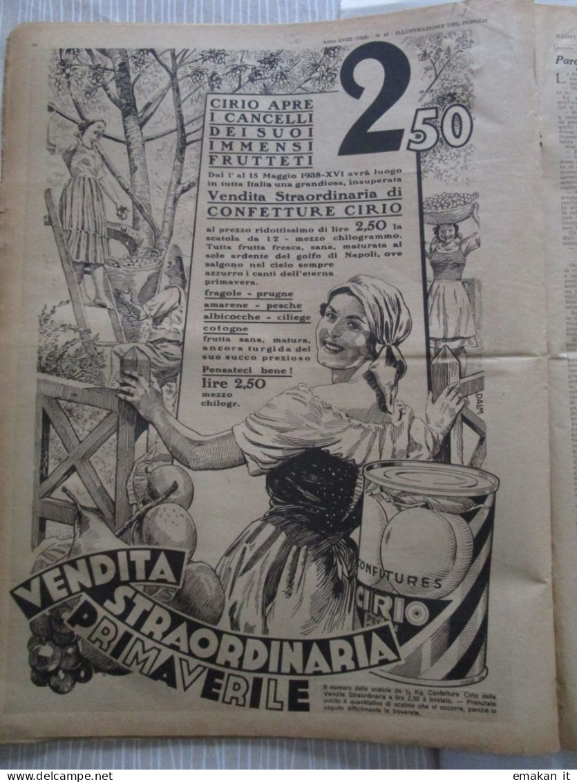 # ILLUSTRAZIONE DEL POPOLO N 18 /1938 INTER CAMPIONE / GUERRA DI SPAGNA / CIRIO - Erstauflagen