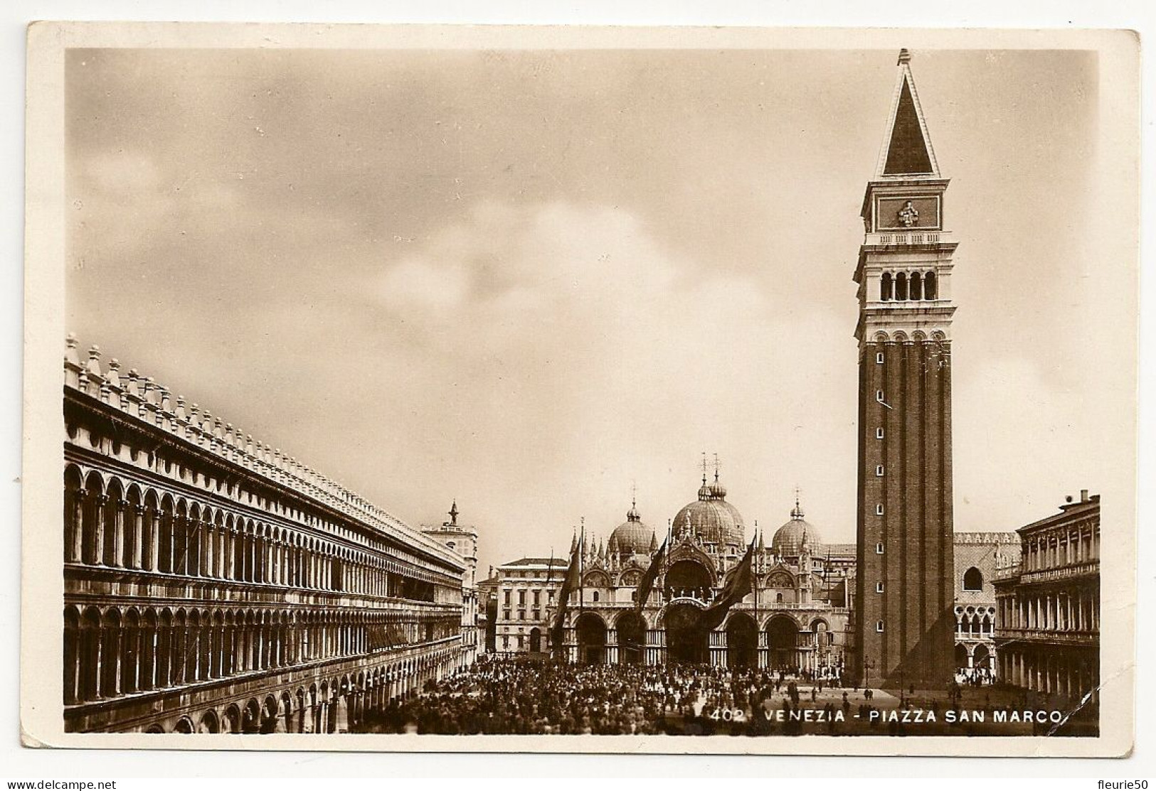 ITALIE : VENEZIA - Piazza San Marco. 1940, Oblitération Ocquier (Belgique). - Venezia (Venice)