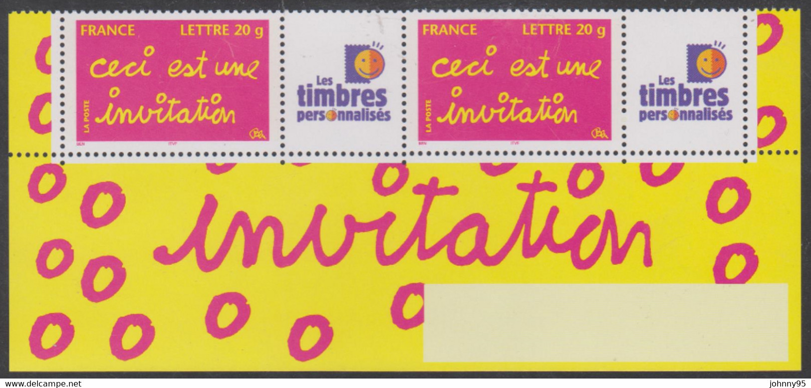 Année 2005 - N° 3760A X 2 X 2 - T-P De Message : Ceci Est Une Invitation - Vignettes Cérès Et Les Timbres Personnalisés - Sonstige & Ohne Zuordnung