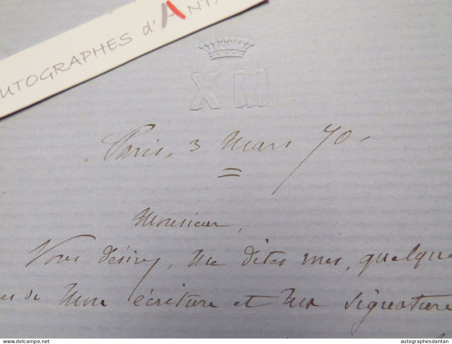 ● L.A.S 1870 Xavier De MONTEPIN écrivain Né à Apremont à Achille VOGUE - Billet Lettre Autographe - Writers
