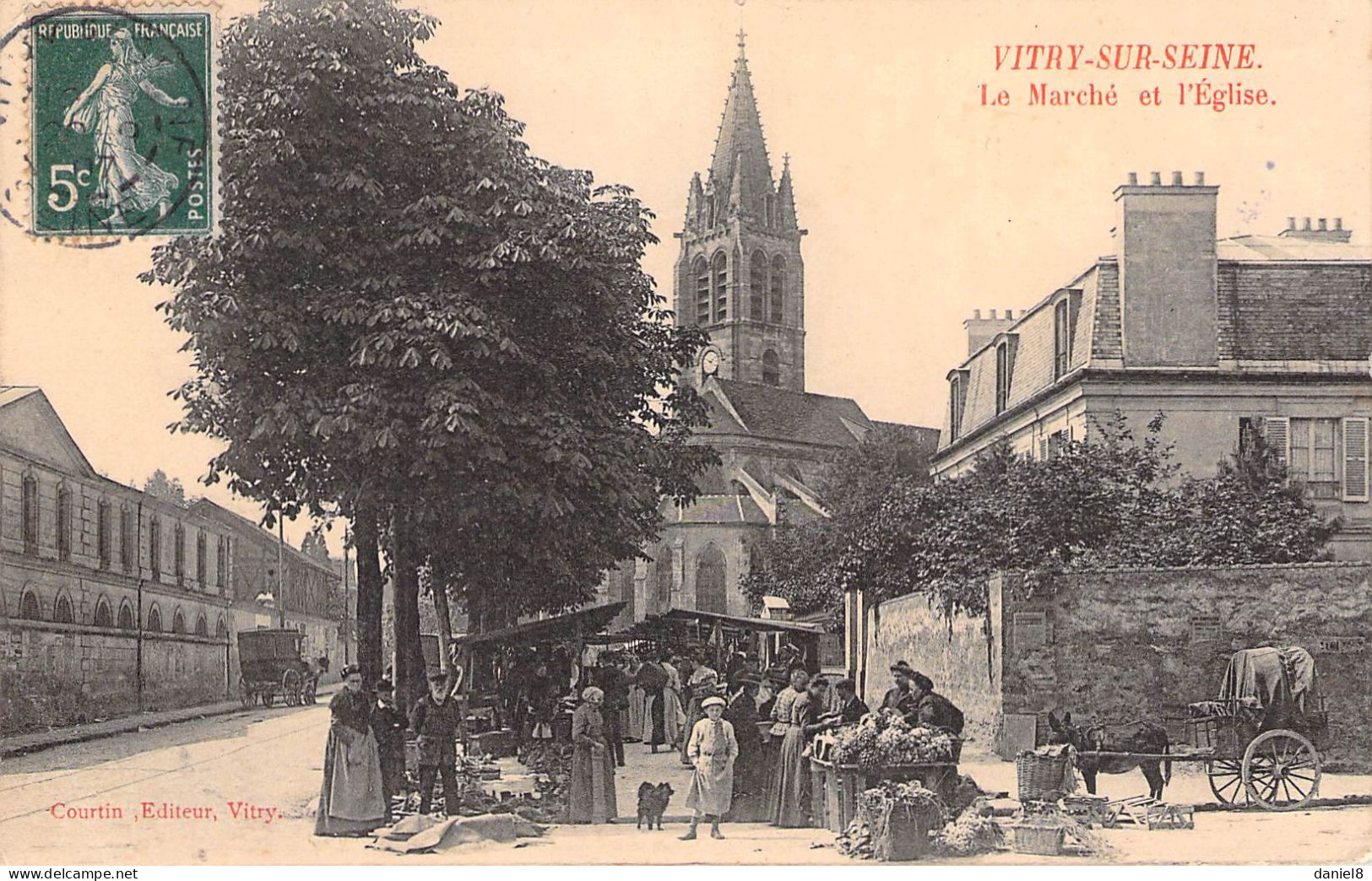 VITRY-SUR-SEINE  - Le Marché Et L'Église -- Superbe Plan Animé - Vitry Sur Seine