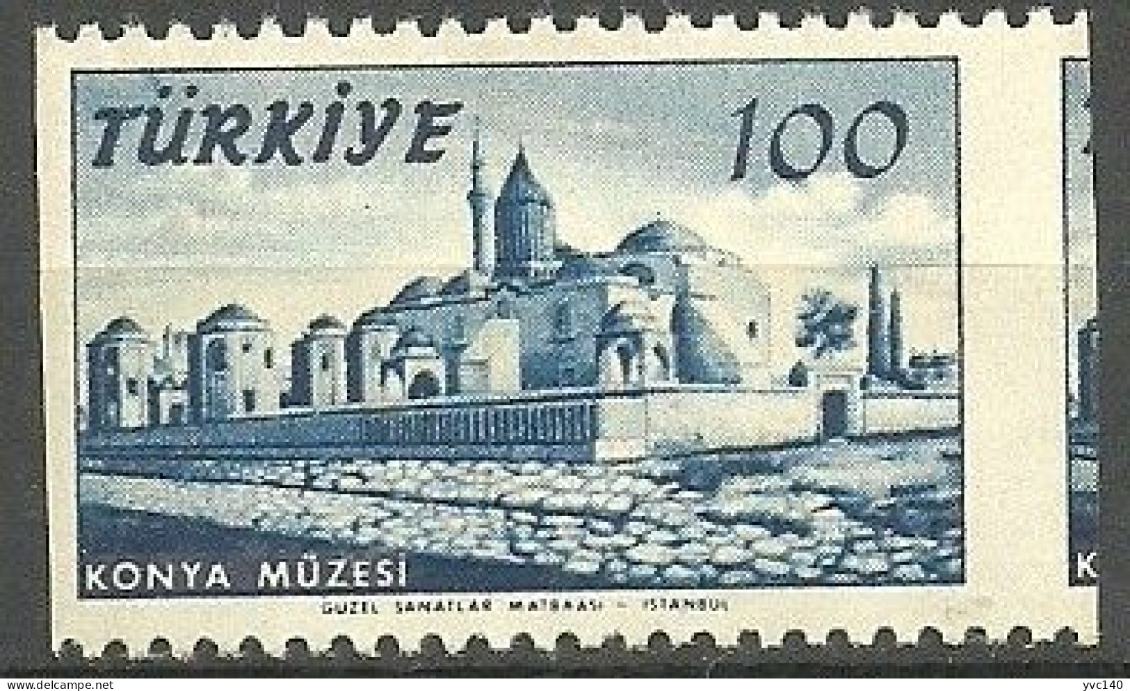 Turkey; 1957 750th Anniv. Of The Birth Of Mevlana 100 K. "Perf. ERROR" - Unused Stamps