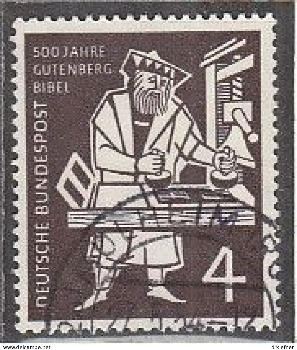 BRD 198, Gestempelt, Gutenberg-Bibel, 1954 - Gebruikt