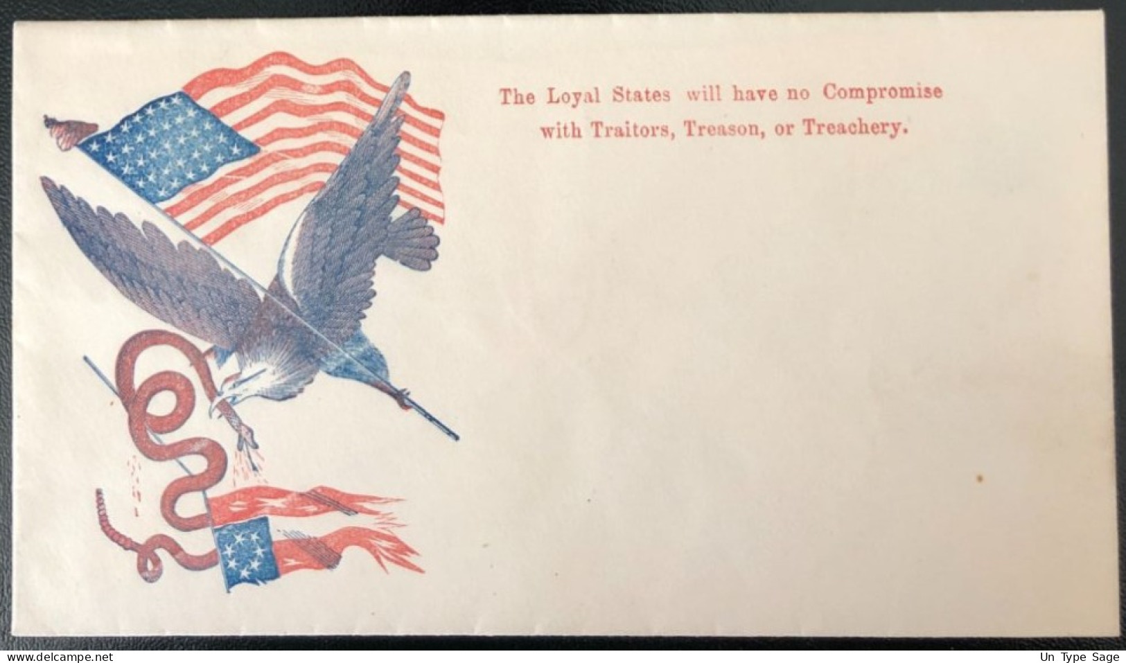U.S.A, Civil War, Patriotic Cover - "The Loyal States..." - Unused - (C484) - Storia Postale