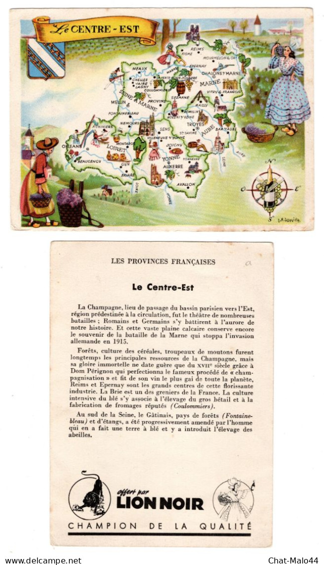 Le Lion Noir. Le Centre-Est. Série Les Provinces Françaises. Publicité Pour Le Lion Noir. Illustration De J. A. Dupuich - Advertising