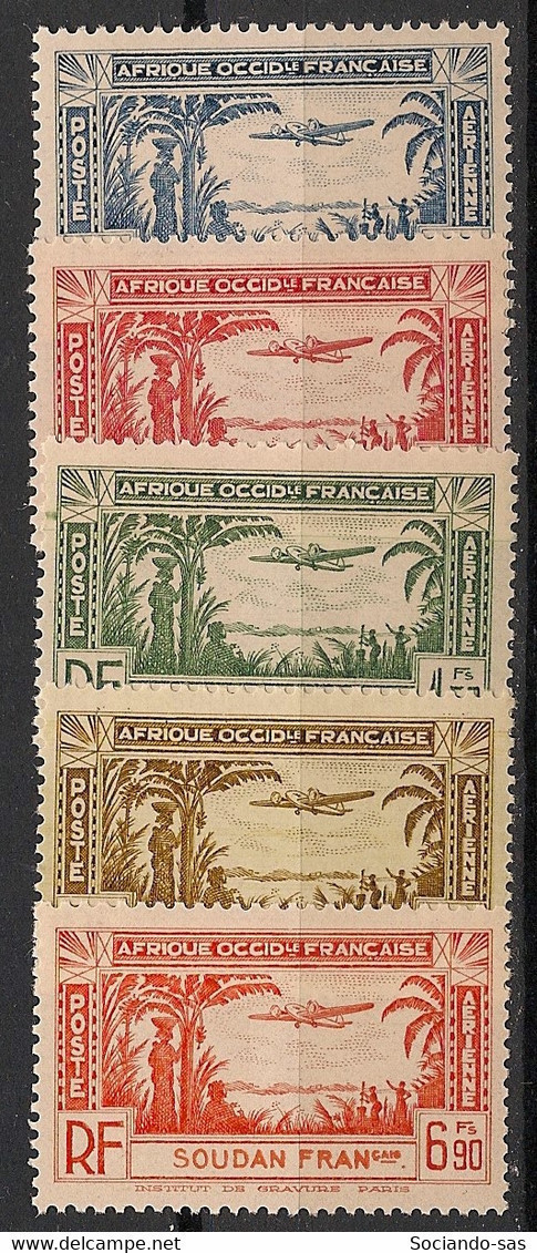 SOUDAN - 1940 - Poste Aérienne PA N°YT. 1 à 5 - Série Complète - Neuf Luxe ** / MNH / Postfrisch - Ungebraucht