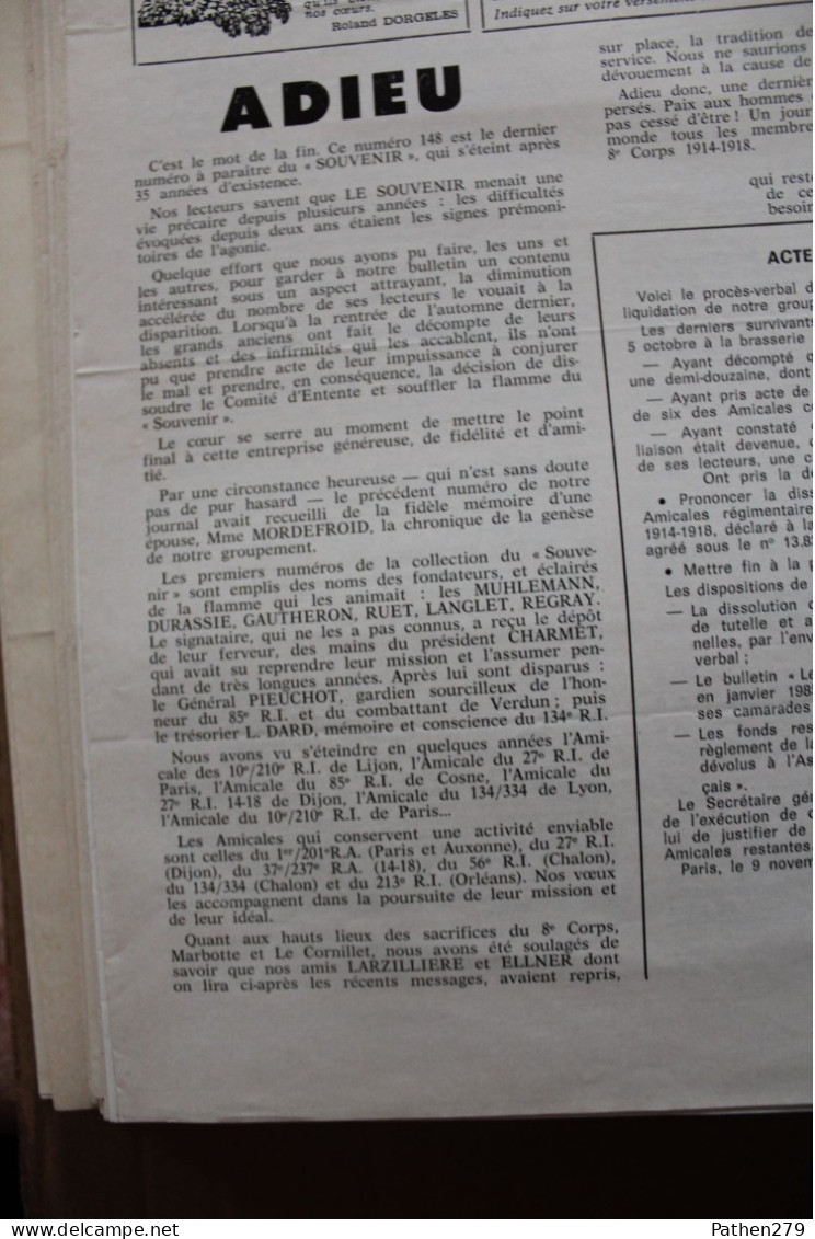 Lot De 139 N° Du Journal "Le Souvenir" - Anciens Combattants De 14/18 Et 39/45 - 1948/1985 - 1950 à Nos Jours