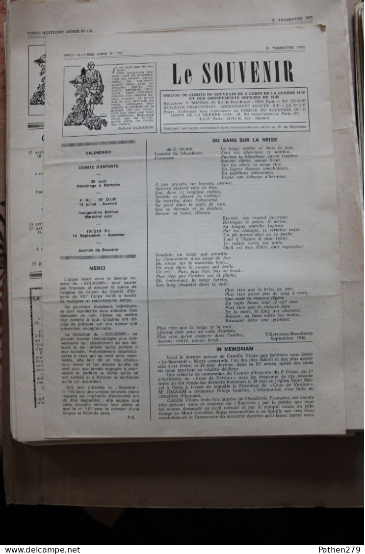 Lot De 139 N° Du Journal "Le Souvenir" - Anciens Combattants De 14/18 Et 39/45 - 1948/1985 - Desde 1950