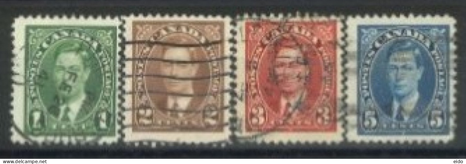 CANADA - 1937, KING GEORGE VI STAMPS SET OF 4, USED. - Gebraucht