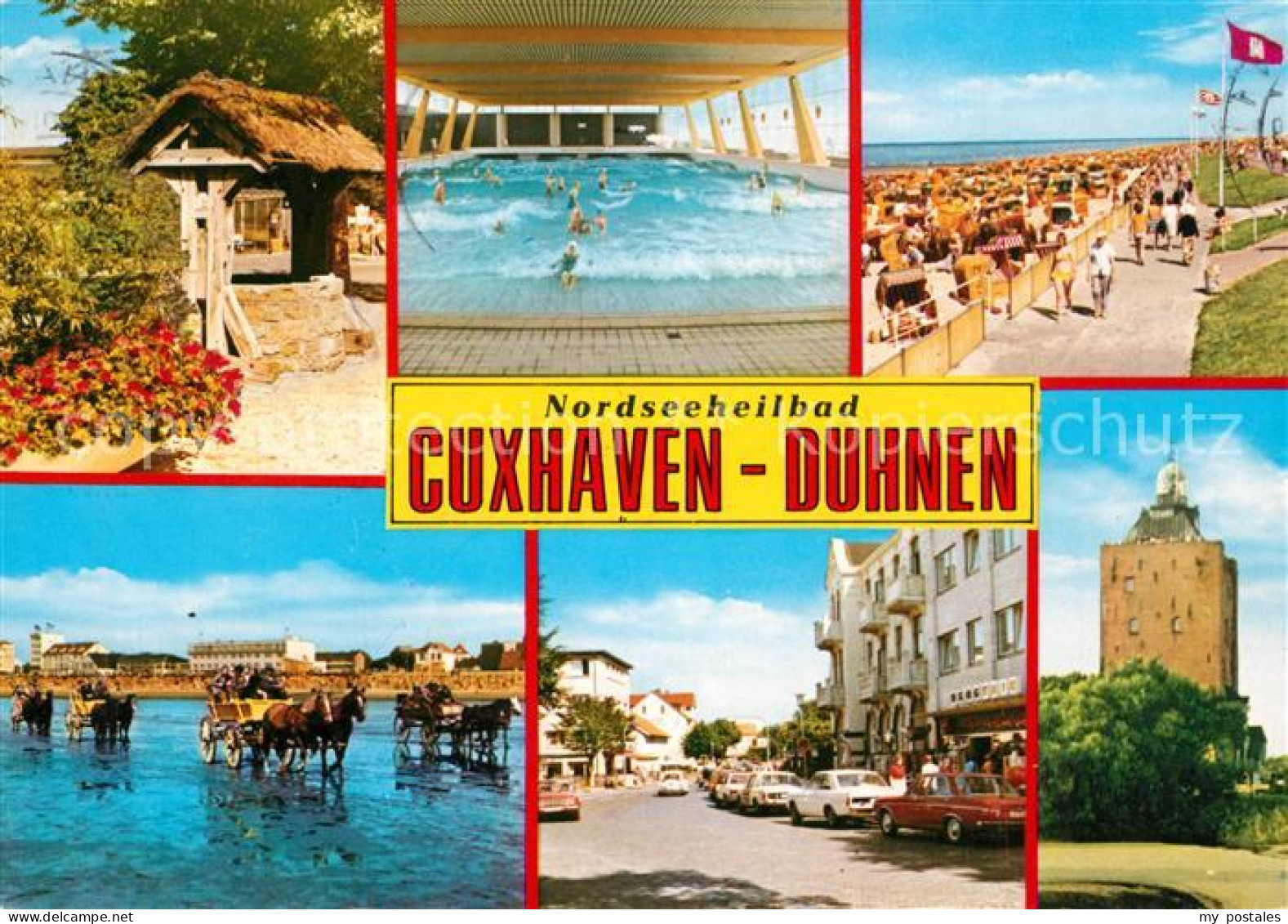 73297064 Duhnen Nordsee Dorfbrunnen Wellenbad Strand Promenade Wattwagen Ortsmot - Cuxhaven