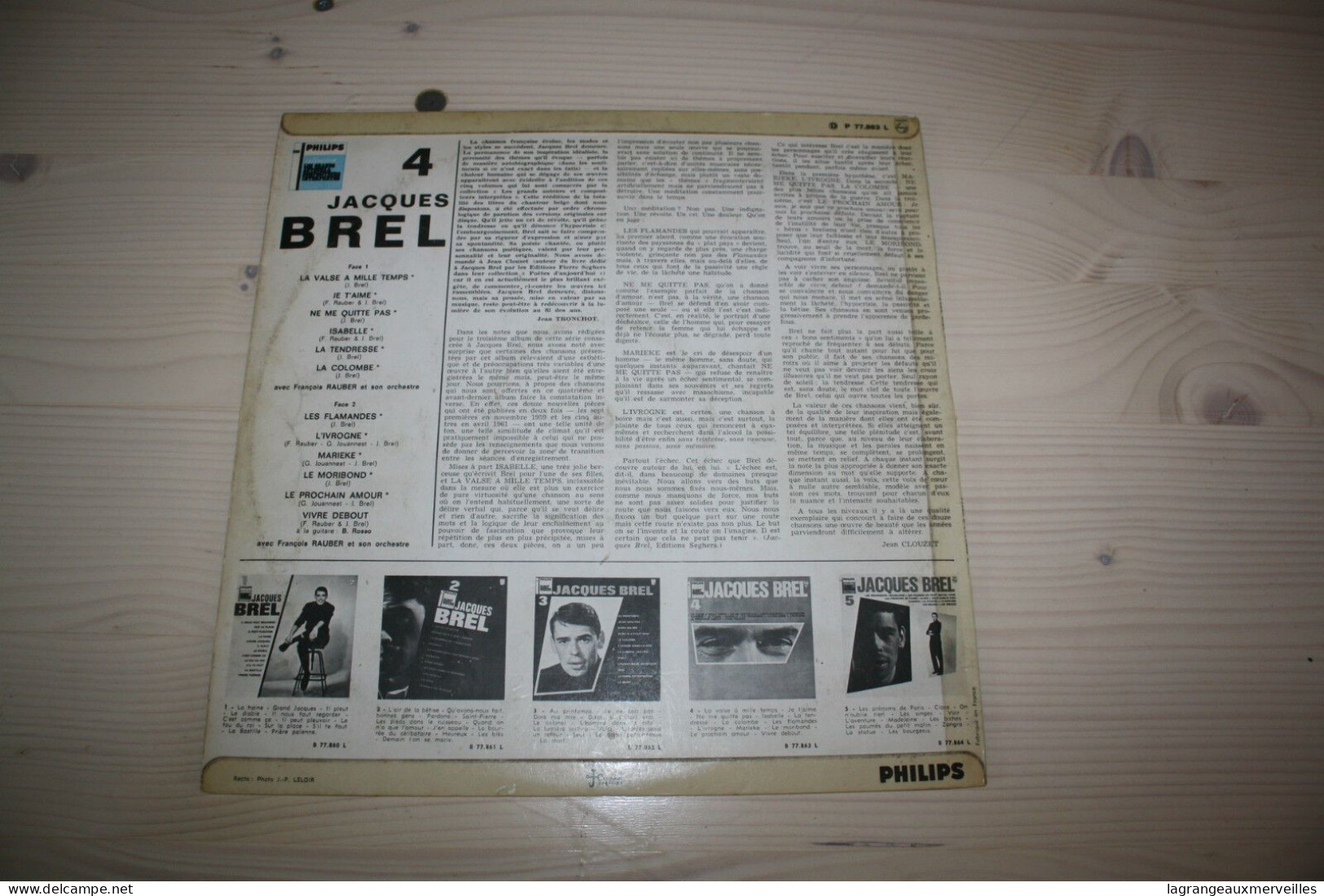 E1 Disque Vinyls De Jacques Brel 33 Tours éditions Philips - Other - English Music