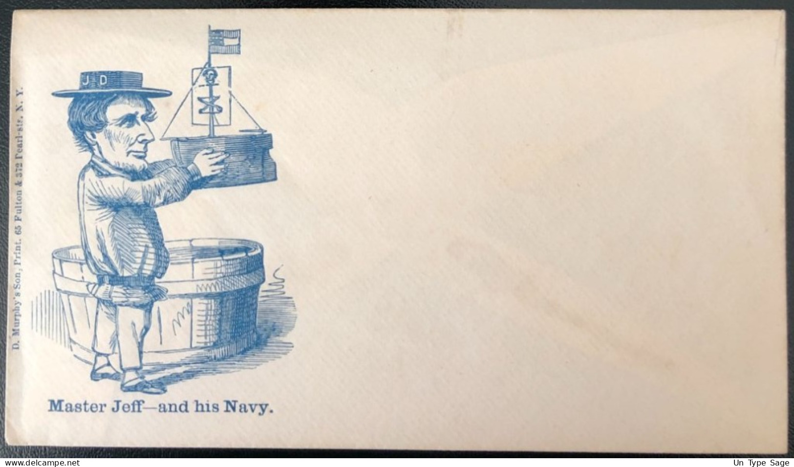 U.S.A, Civil War, Patriotic Cover - "Master Jeff - And His Navy" - Unused - (C490) - Marcophilie