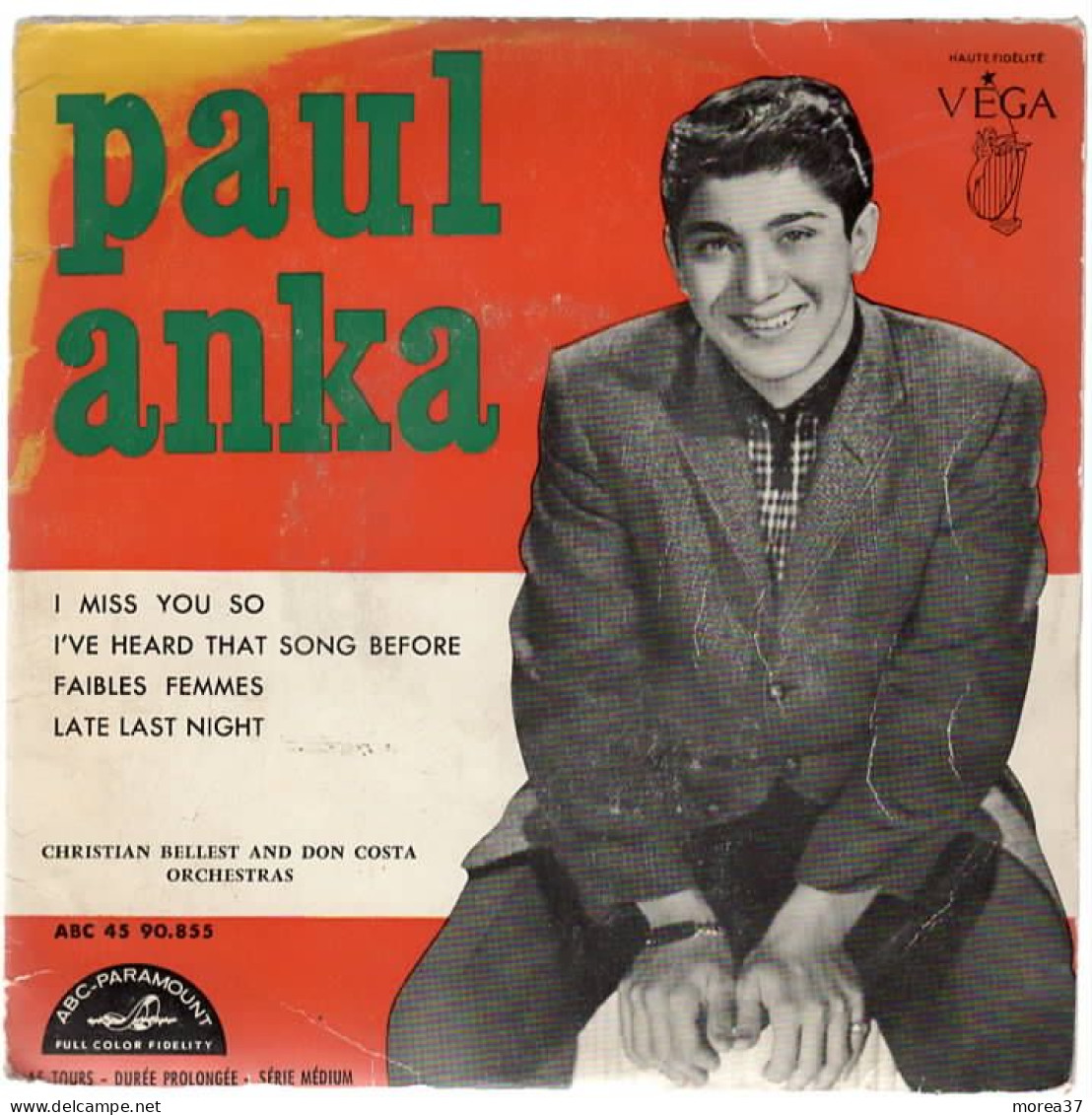 PAUL ANKA  I MISS YOU SO     VEGA  ABC 45 90.855 - Other - English Music