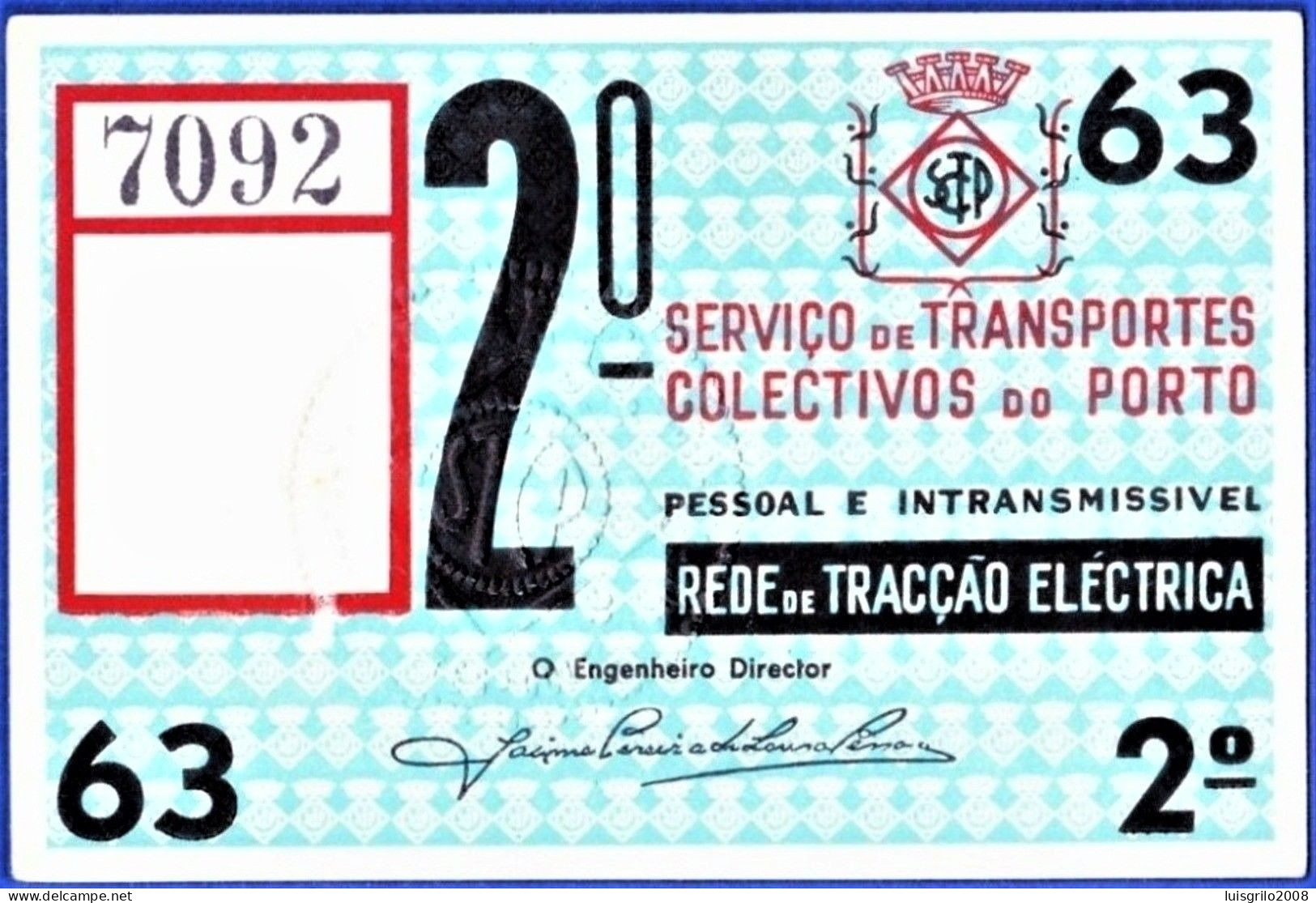 Portugal, PASSE 1963 - STCP Serviço Transportes Colectivos Do Porto - Europe
