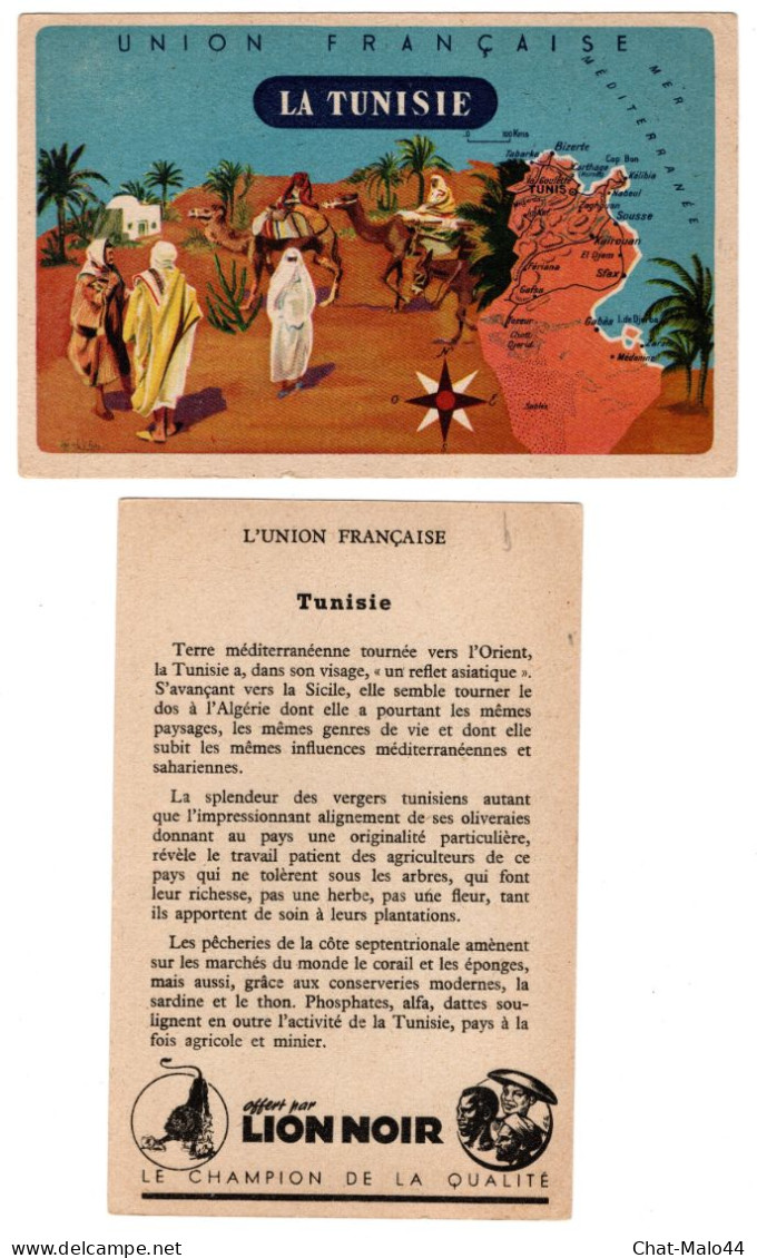 Le Lion Noir. La Tunisie. Série L'Union Française. Publicité Pour Le Lion Noir - Pubblicitari