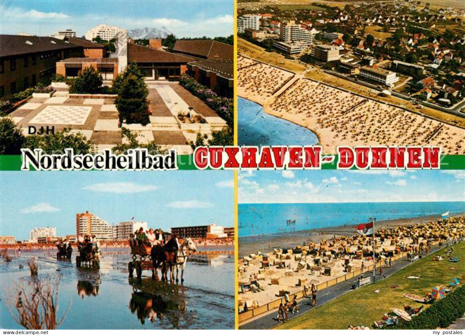 73296623 Duhnen Nordsee Jugendherberge Wattwagen Promenade Strand Fliegeraufnahm - Cuxhaven