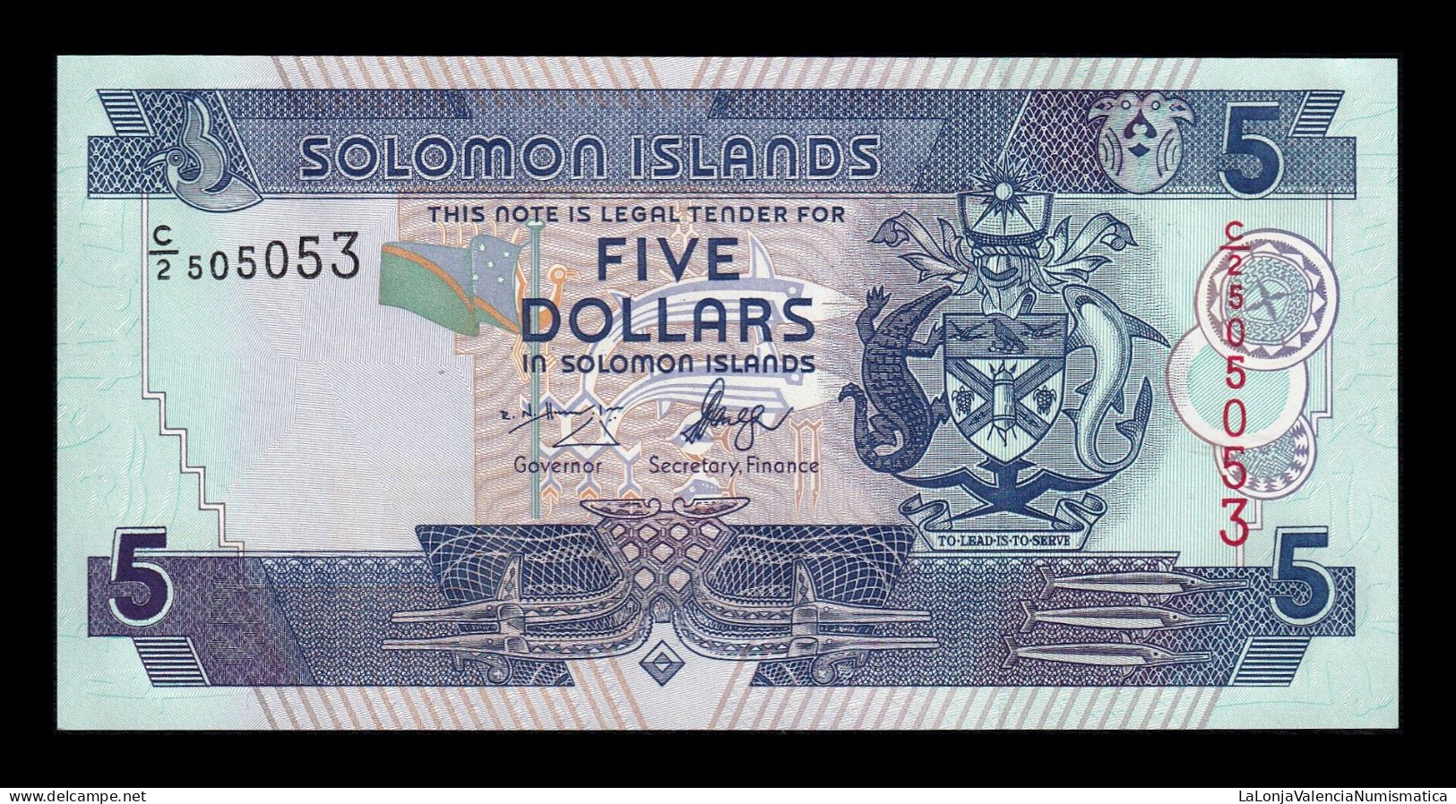 Islas Salomón Solomon 5 Dollars 2004 Pick 26a Sc Unc - Salomonseilanden