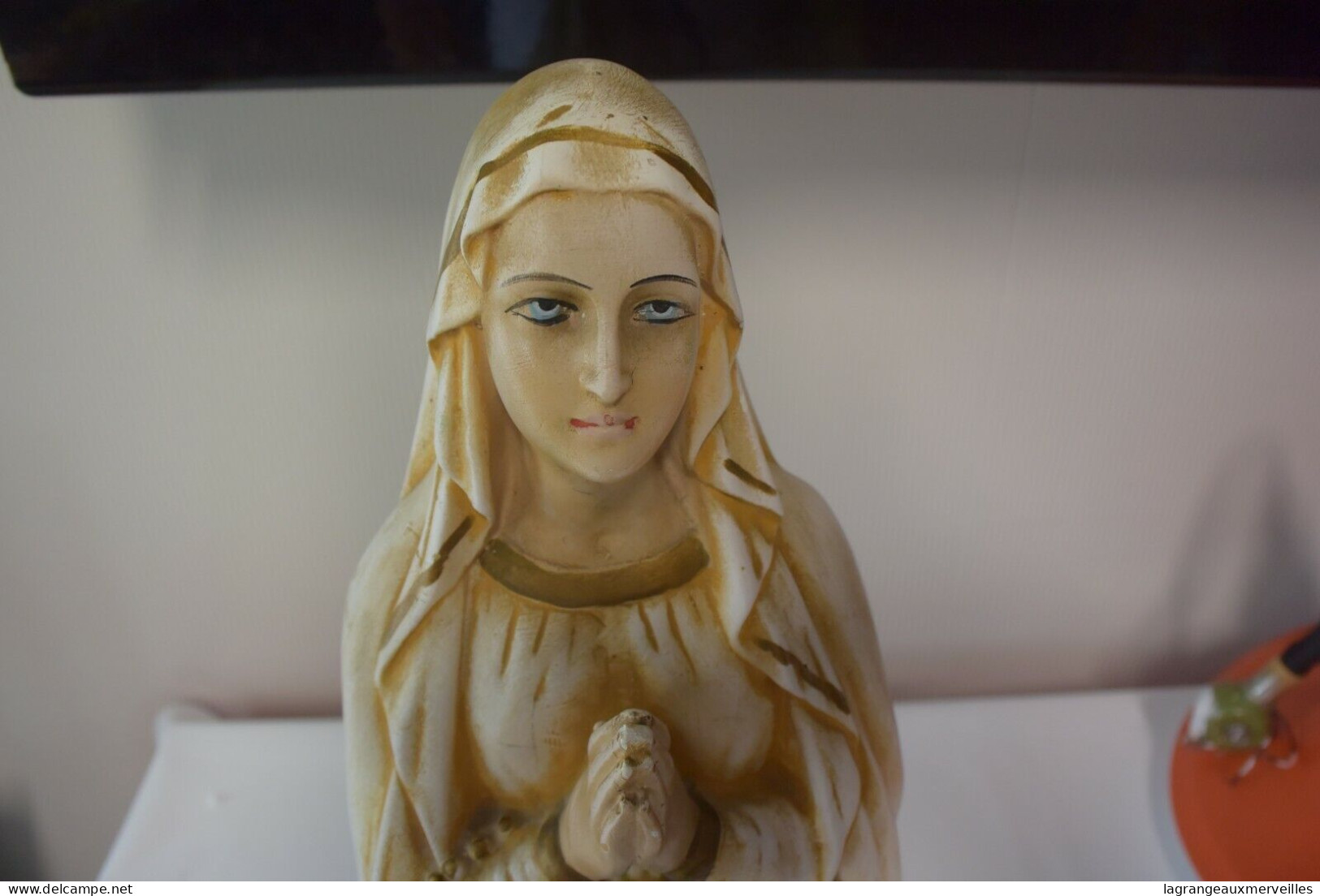 E1 Authentique Vierge Colorée - Plâtre 201 - Religion & Esotérisme