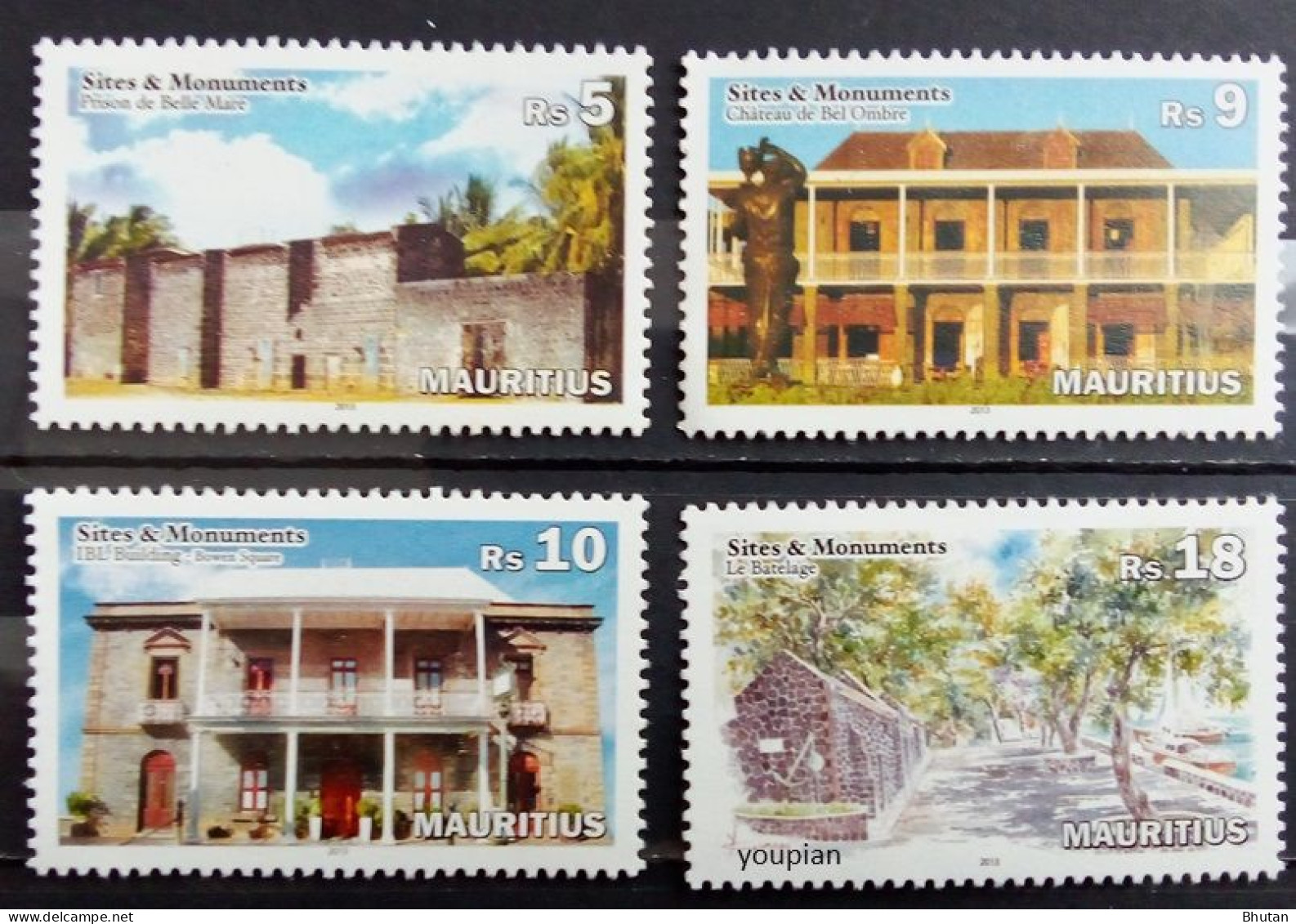 Mauritius 2013, Sites And Monuments, MNH Stamps Set - Malasia (1964-...)