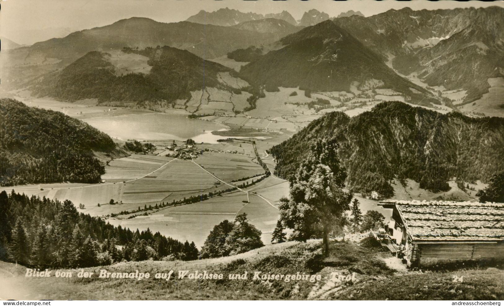Blick Von Der Brennalpe Auf Walchsee Und Kaisergebirge - Kufstein