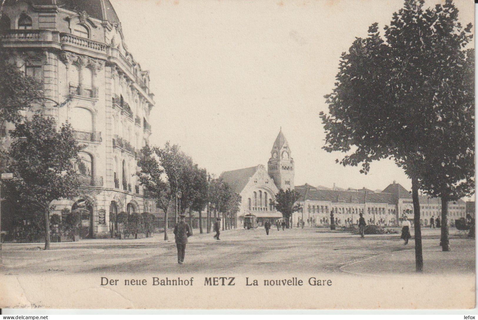 METZ   DE NEUE BAHNHOF  LA NOUVELLE GARE 1908 HURLIN - Metz