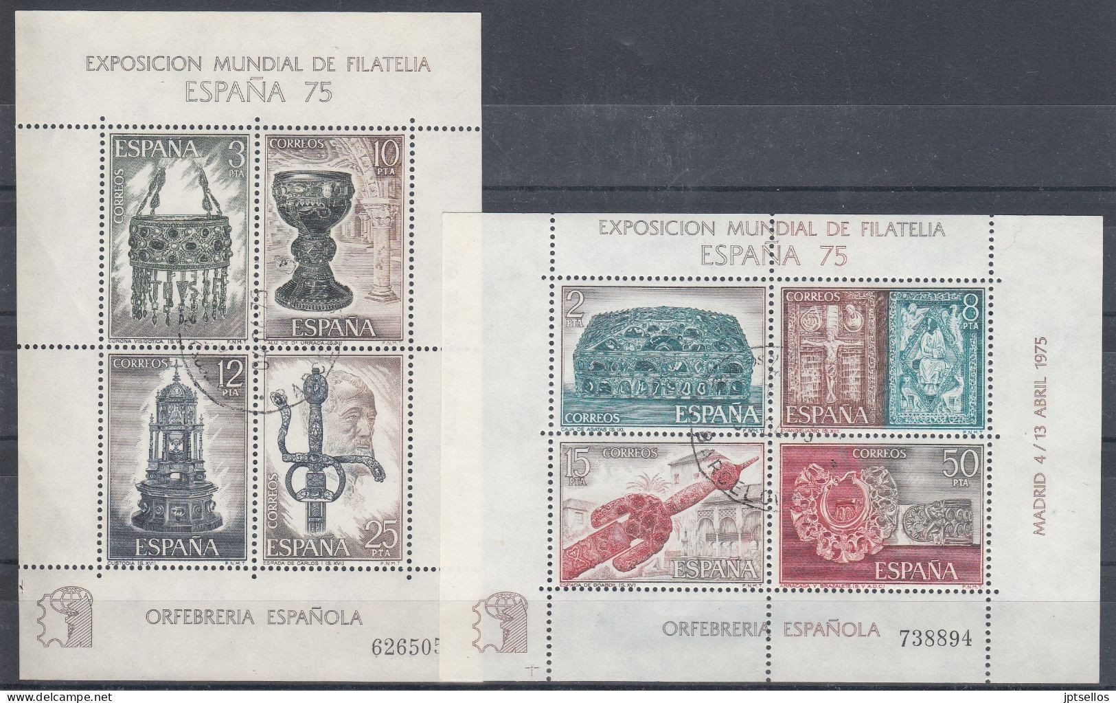 ESPAÑA 1975 Nº 2252/2253 HB ORFEBRERIA, USADO - Used Stamps