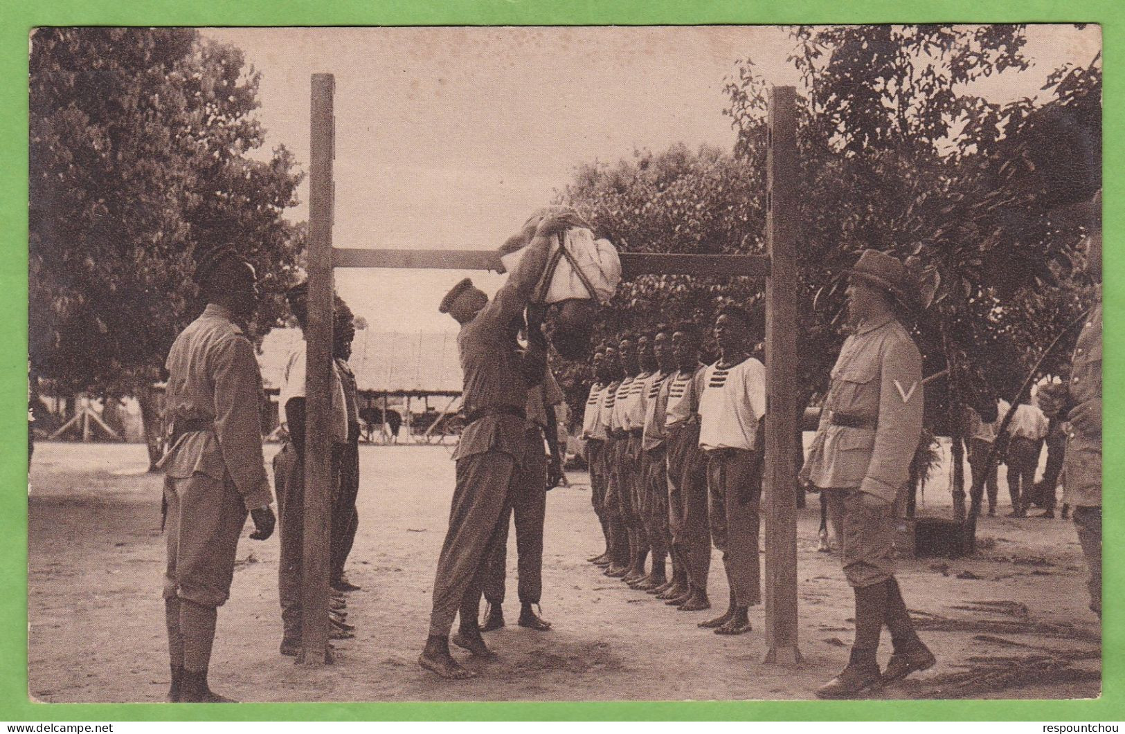 RARE CPA KAMERUN Schutztruppe Cameroun Allemand Manœuvre Soldats Tirailleurs Animé - Kameroen