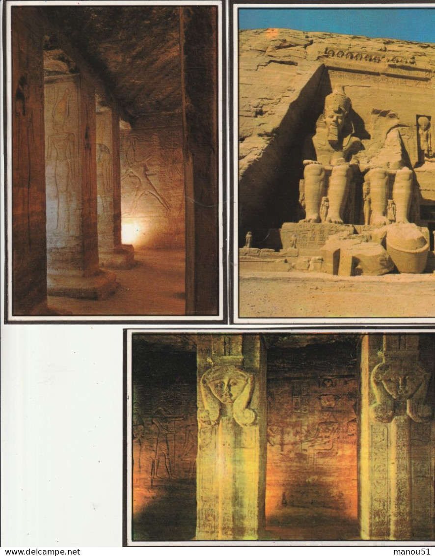 EGYPTE - Temple d'Abou Simbel - Lot de 36 CP **