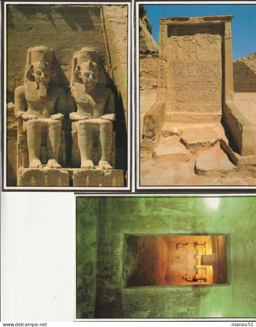 EGYPTE - Temple d'Abou Simbel - Lot de 36 CP **