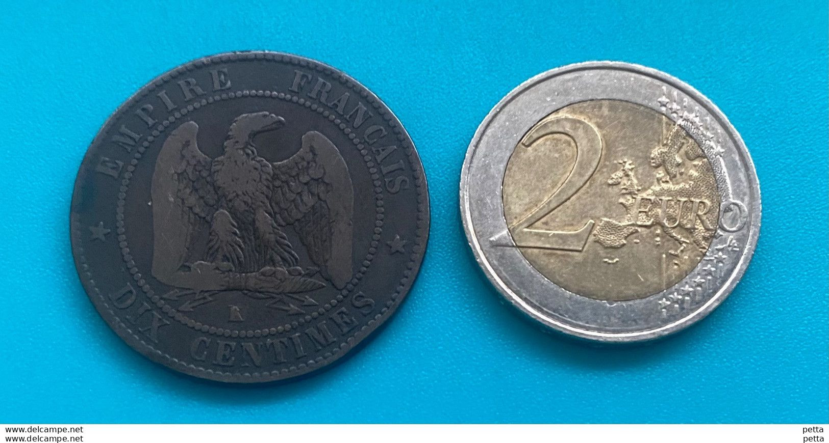 Pièce De 10 Centimes 1855K France Ancre / Napoléon III / Empire Français / Vendu En L’état (70) - 10 Centimes