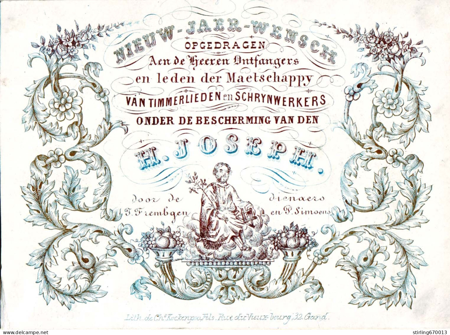 DE 1903 -Carte Porcelaine De H. Joseph, Nieuw-Jaer-Wensch Imp Kockenpoo, Gand - Other & Unclassified