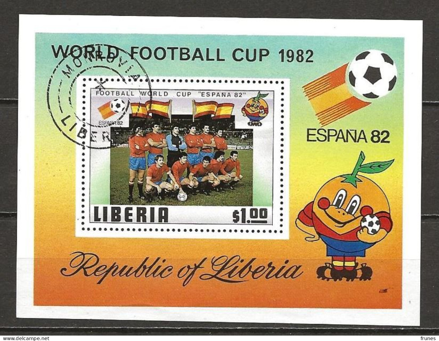 1980  Block 96  Fussball Weltmeisterschaft 1982   Gebraucht - Liberia