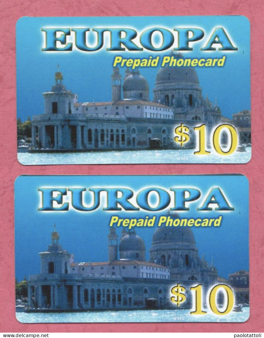 USA- Europa- International Prepaid Phone Cards- Used By 10 Dollars- Lot Of Two Cards - Autres & Non Classés