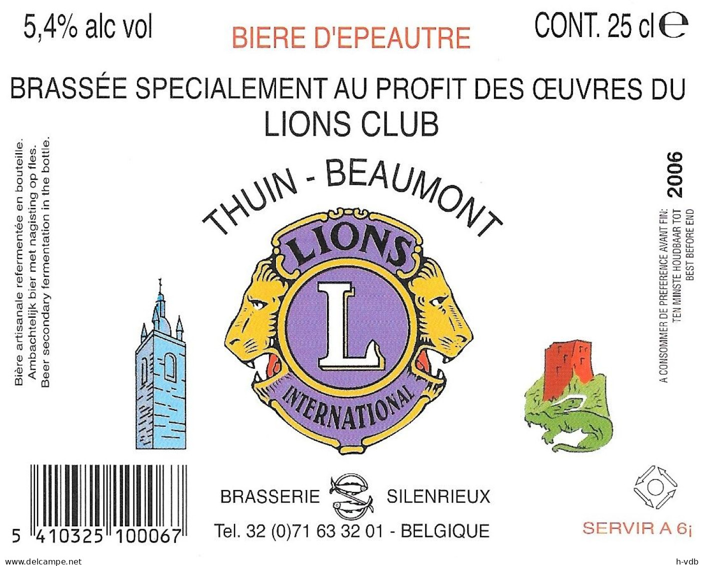 ÉTIQUETTE DE BIÈRE BELGE - Brasserie De Silenrieux. - Bier