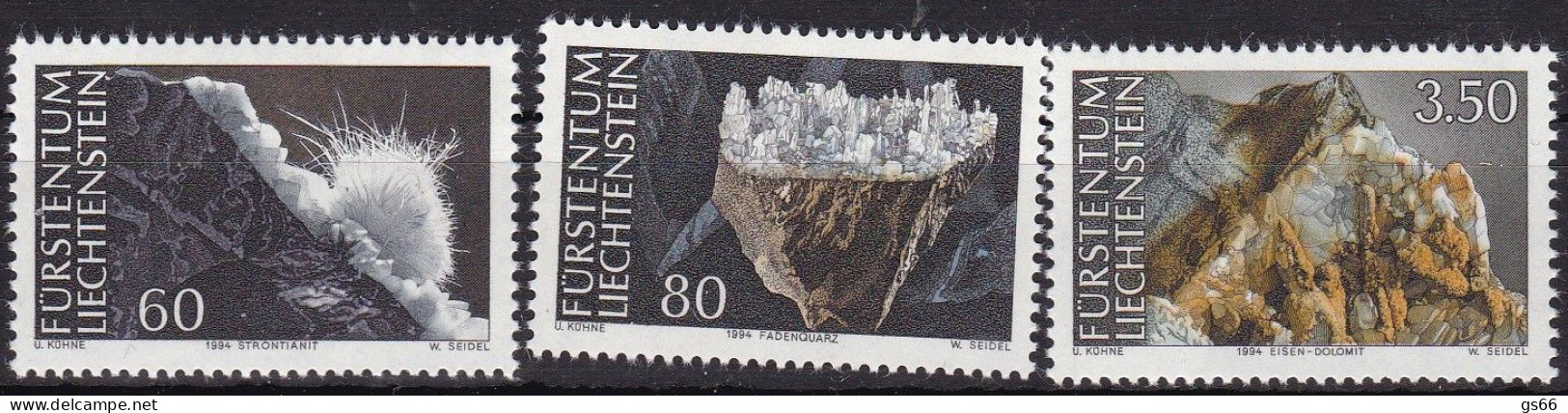 Liechtenstein, 1994, 1093/95,MNH **, Mineralien - Nuovi