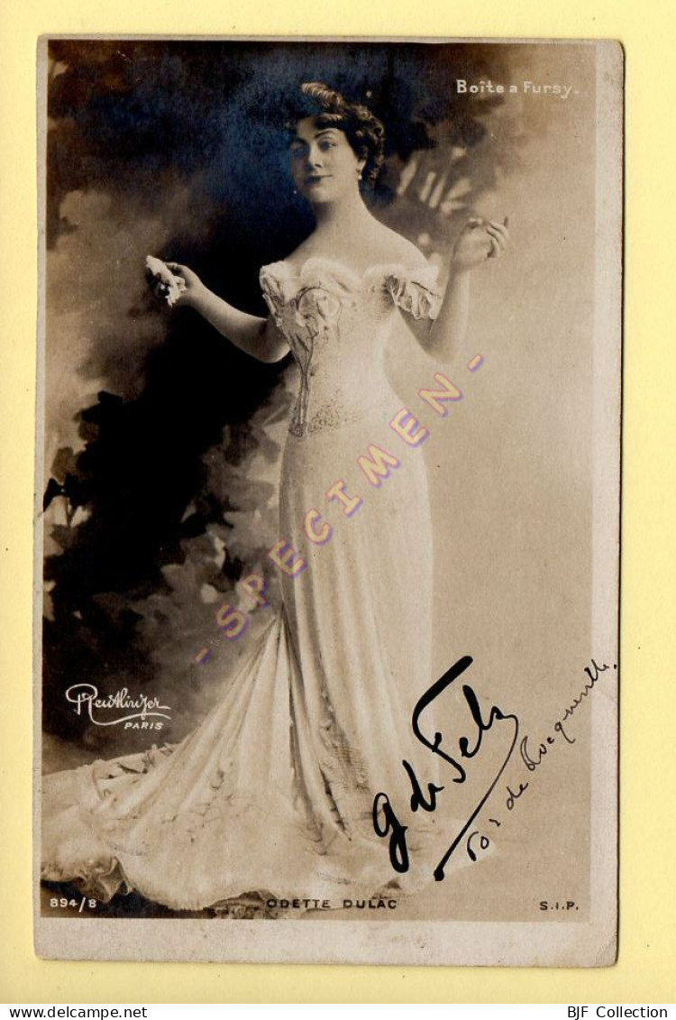ODETTE DULAC - Artiste 1900 – Femme (Boîte A Fursy) - Photo Reutlinger Paris (voir Scan Recto/verso) - Artistas
